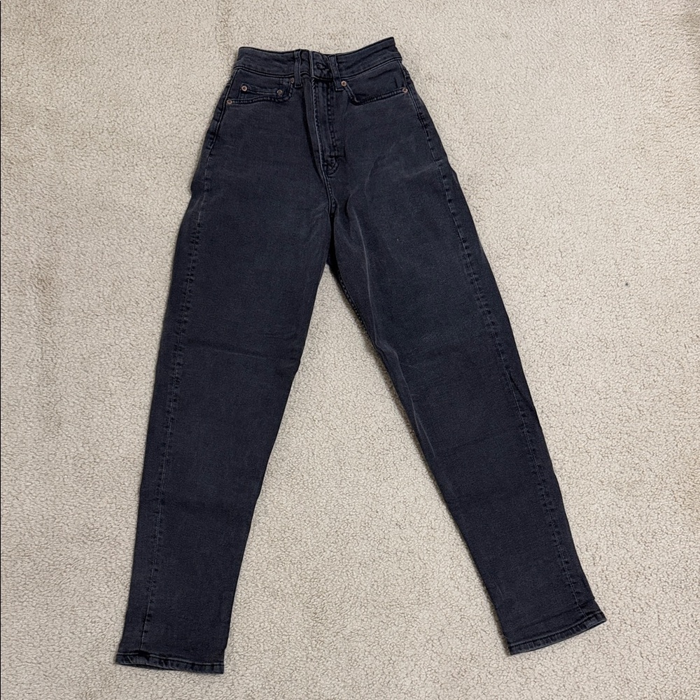 H&M High Rise Women's Jeans in Dark Gray